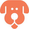 Illustration d'une tête de chien orange.